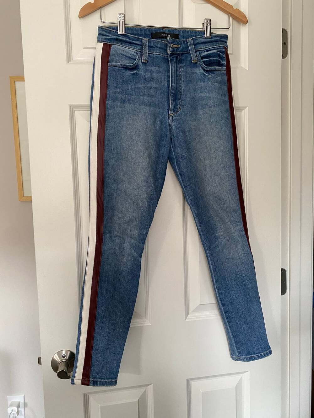 Joes Jeans 26 The Charlie high rise Leather strip RARE